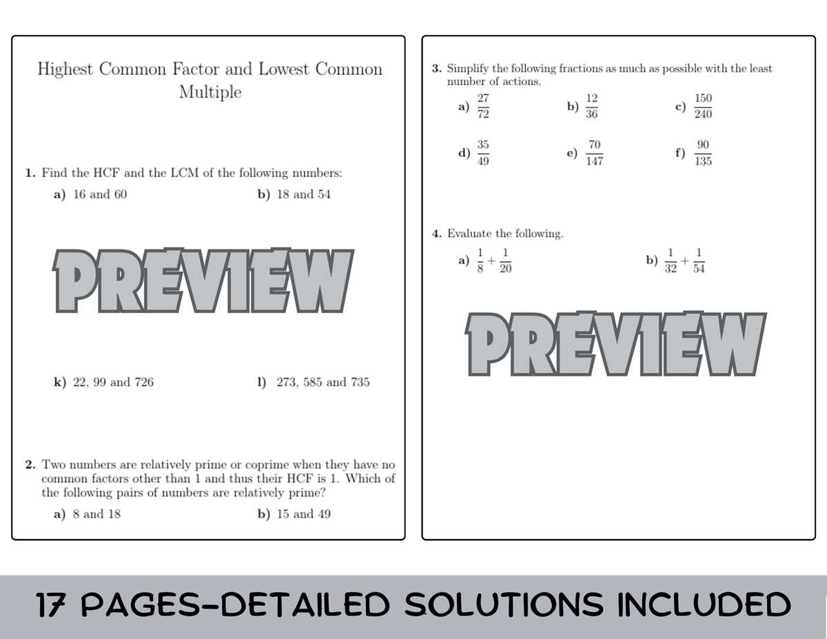 lesson 2.1 greatest common factor answer key