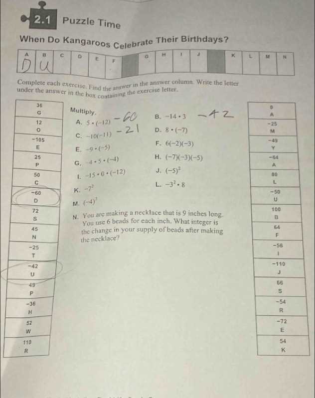 lesson 2.1 place the first digit answer key