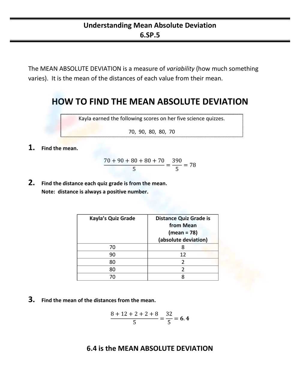 lesson 3 homework practice mean absolute deviation answer key
