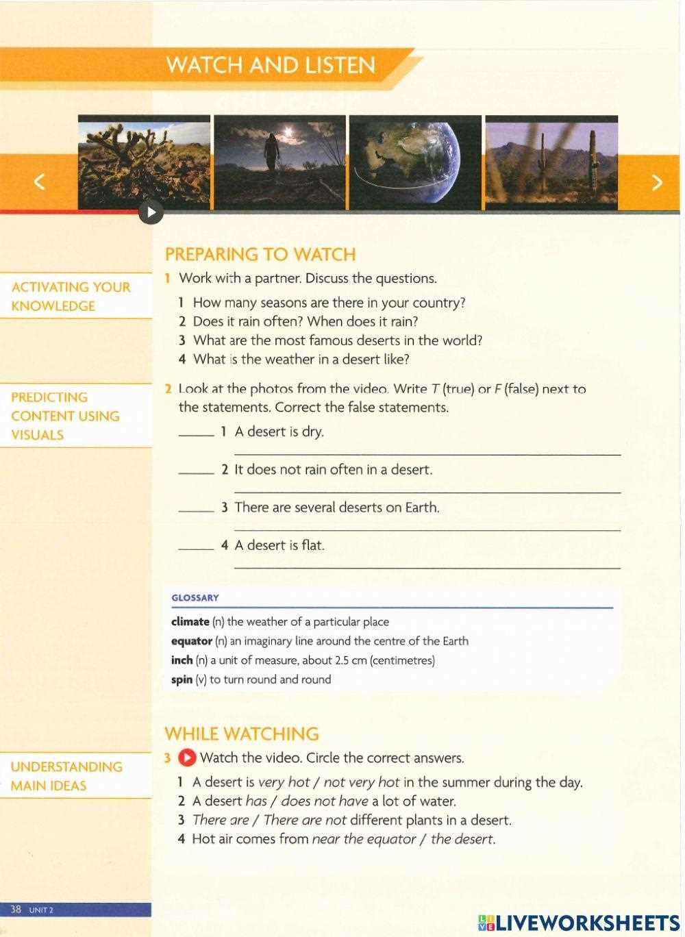 lesson 3.1 describing weather answer key