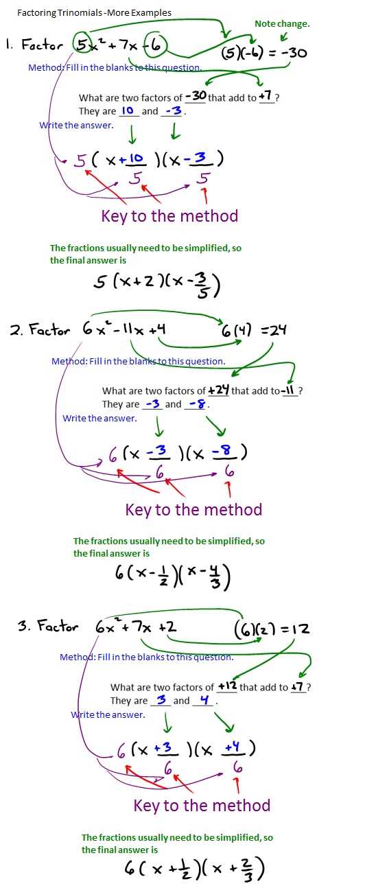 lesson 4 factoring trinomials of the form x2+bx+c answer key
