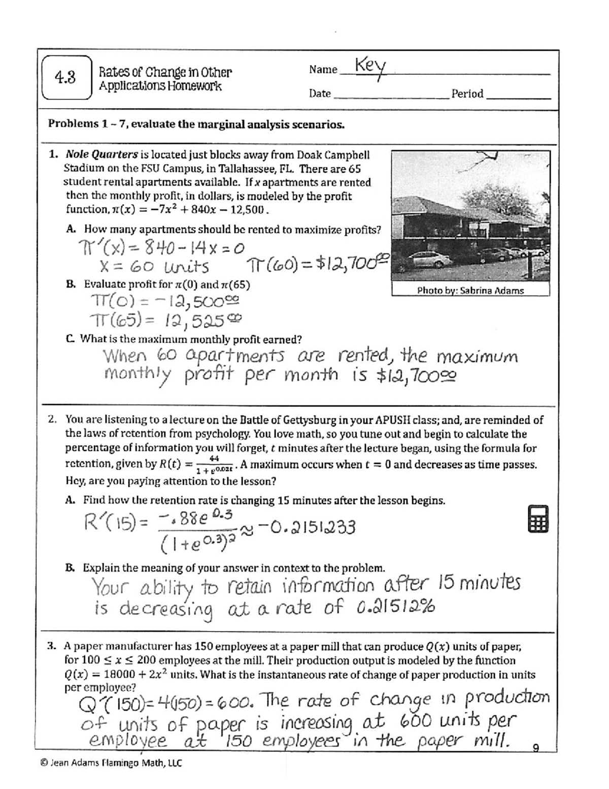lesson 4 homework practice changes in dimension answer key