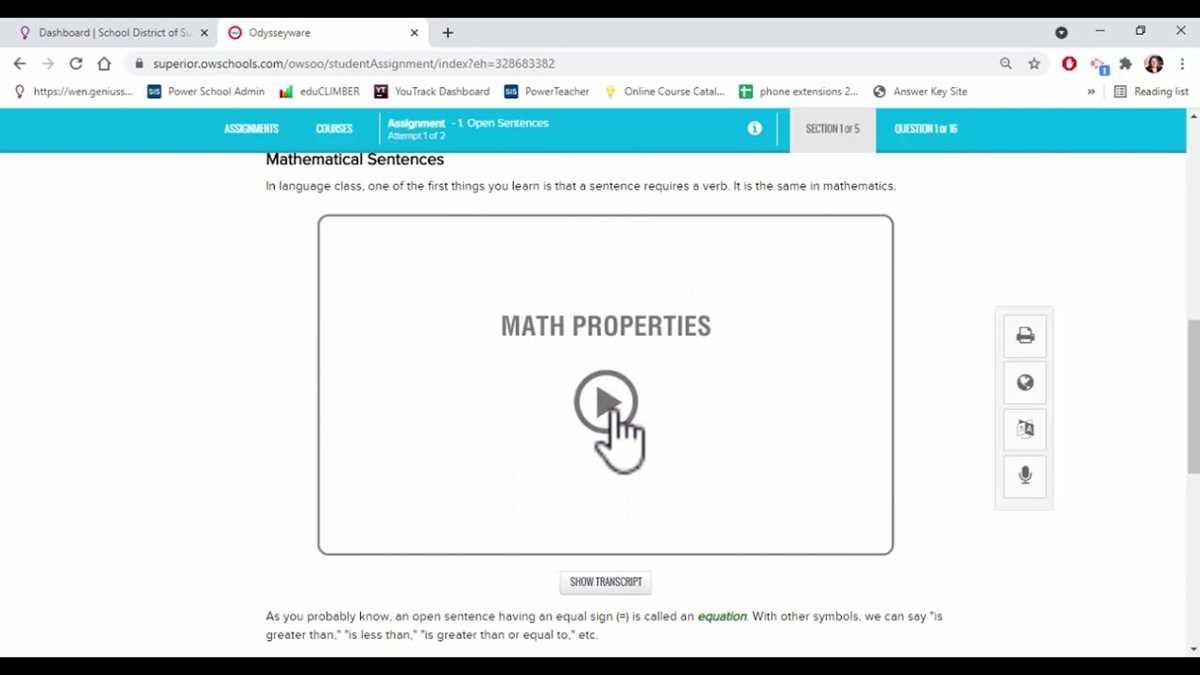 answer key to odysseyware