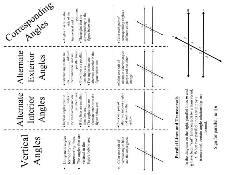 angle pairs transversal worksheet answer key