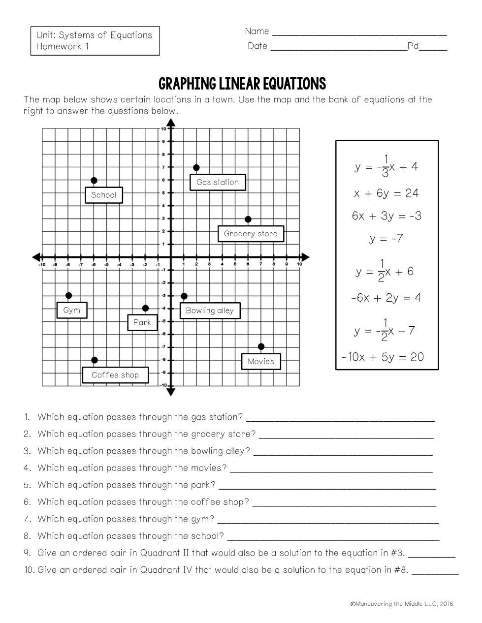 linear relationships homework 4 answer key
