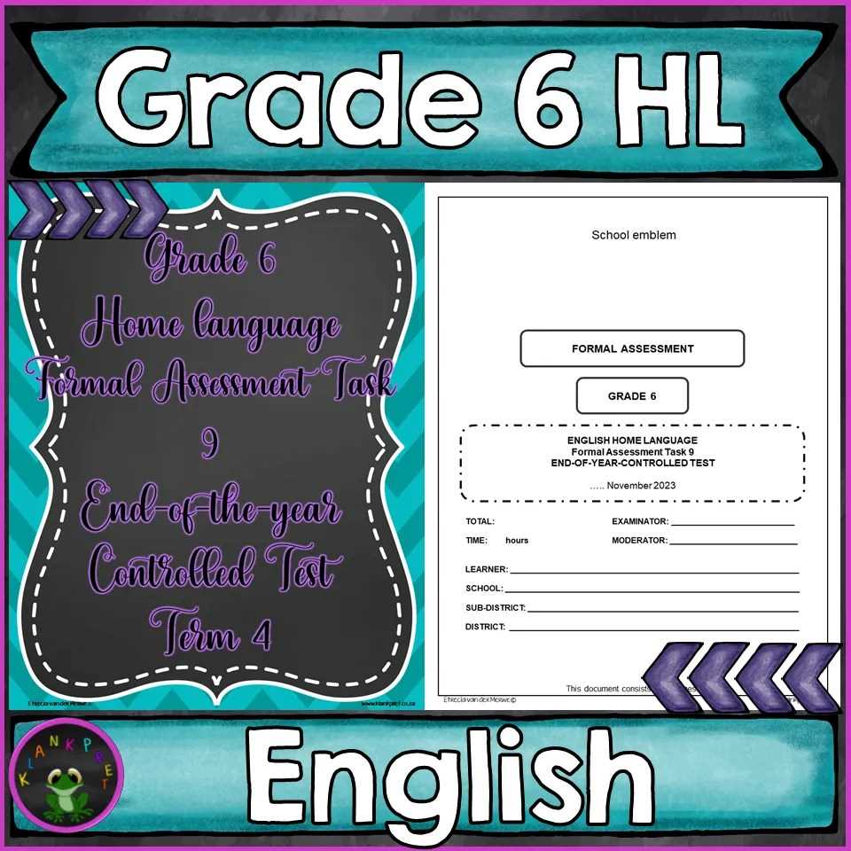 english test for grade 6 with answer key
