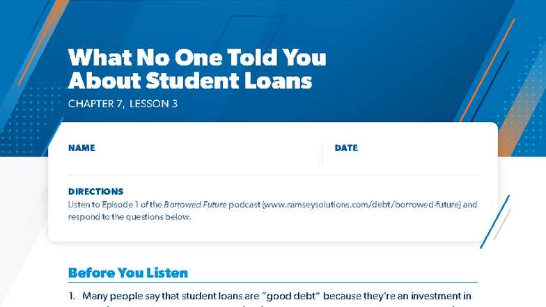 loans loans loans lesson 16 answer key loans loans loans lesson 16 answer key