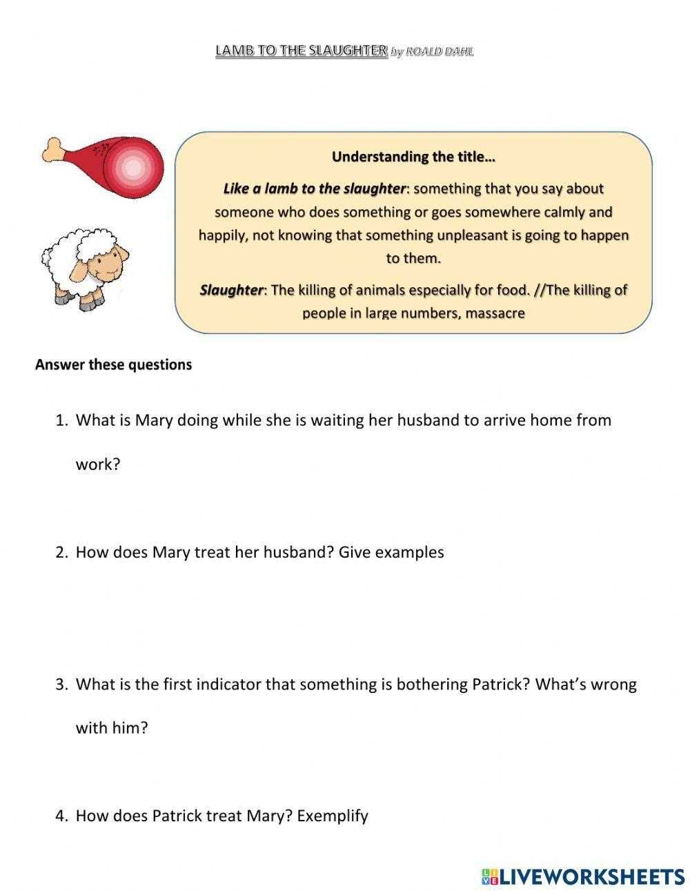 lamb to the slaughter worksheets answer key lamb to the slaughter worksheets answer key