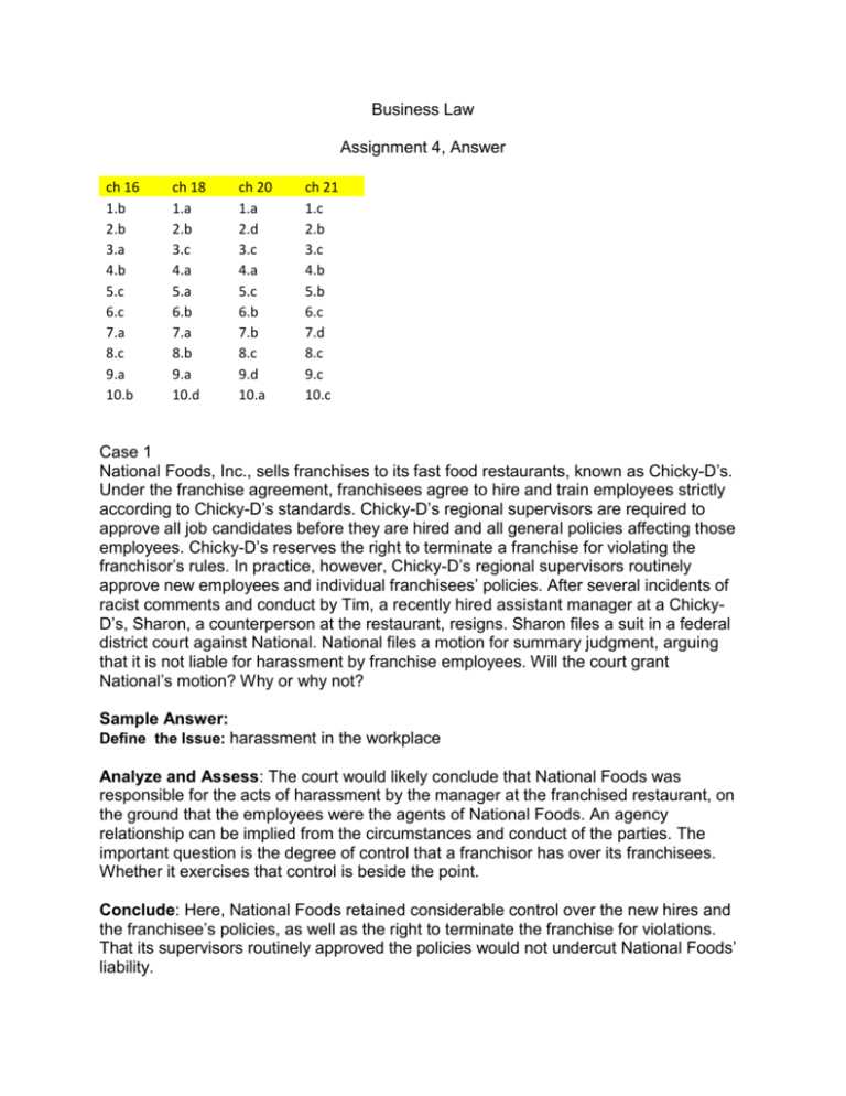 business law text and exercises 6th edition answer key