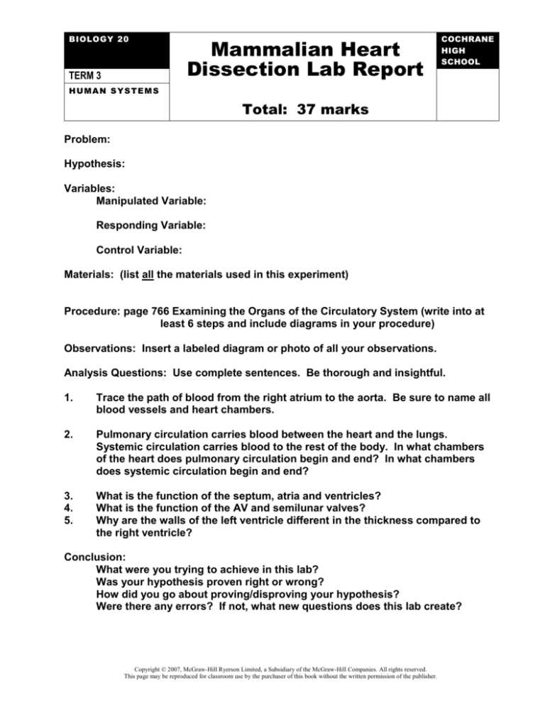 mcgraw hill biology lab answer key