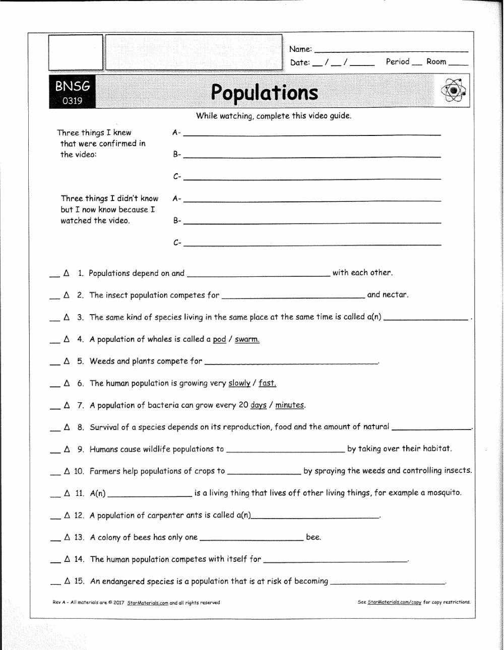 how populations grow answer key