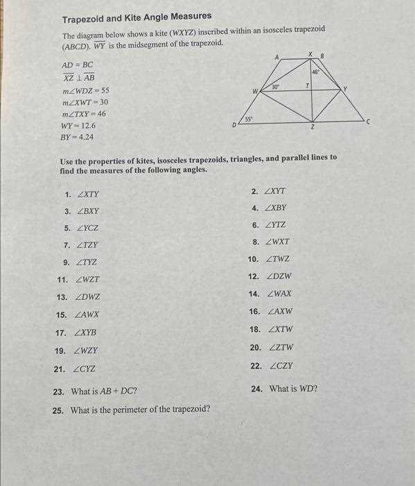 honors geometry lesson 6.6 trapezoid and kites answer key