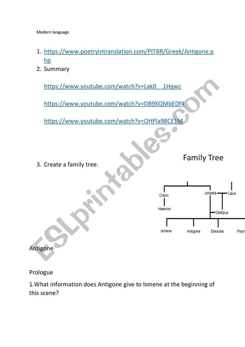 antigone family tree worksheet answer key