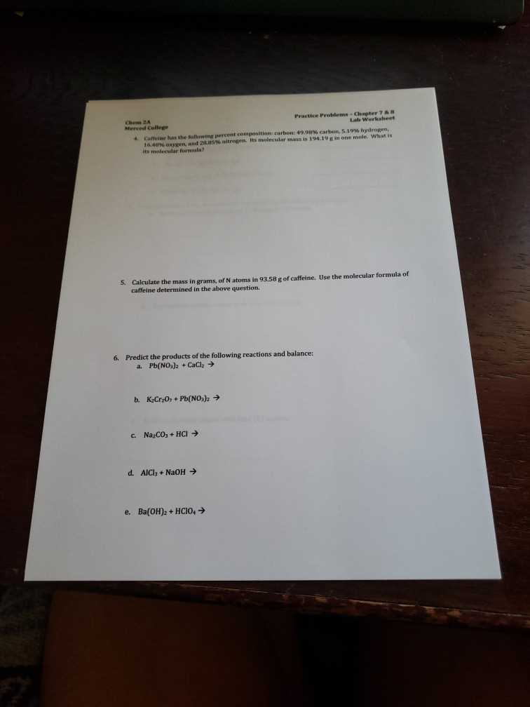 predicting products of chemical reactions practice problems answer key