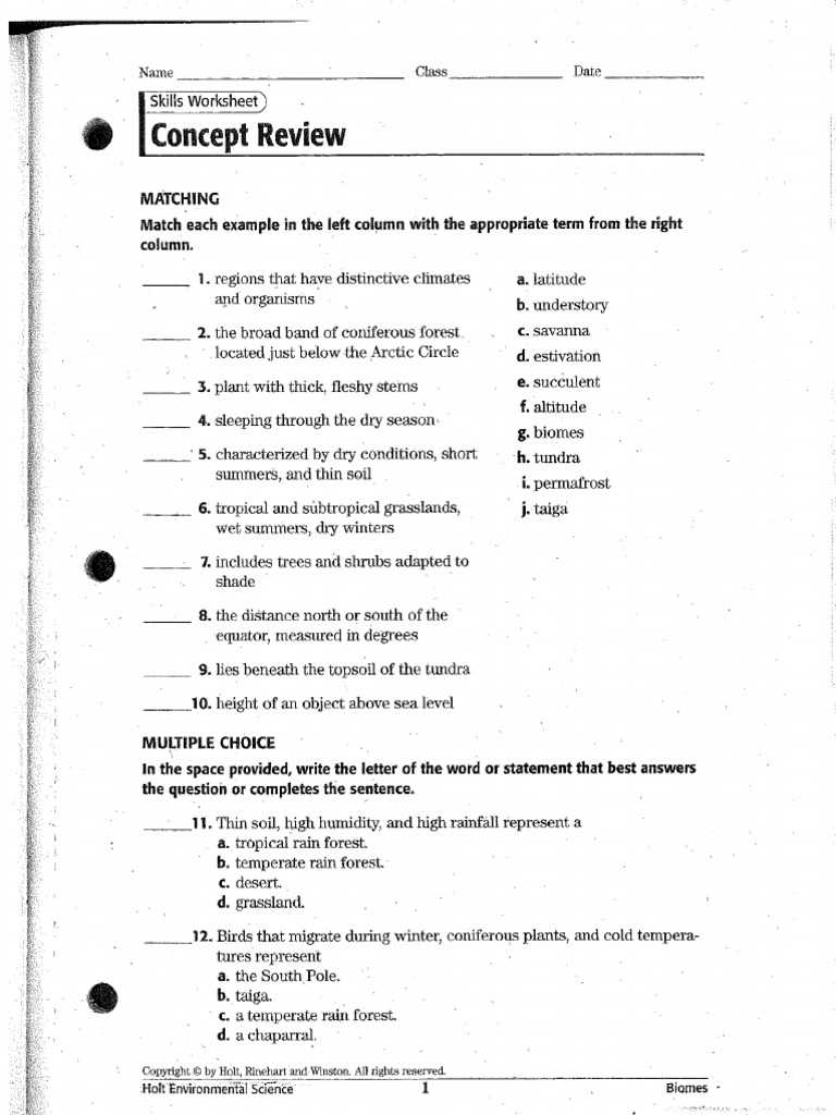 chapter 6 worksheet environmental considerations answer key
