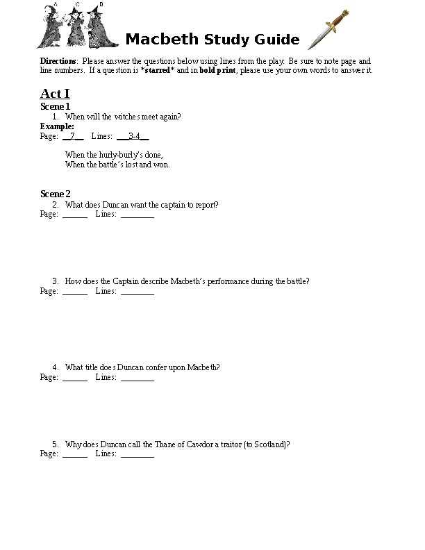 macbeth act 1 study guide answer key