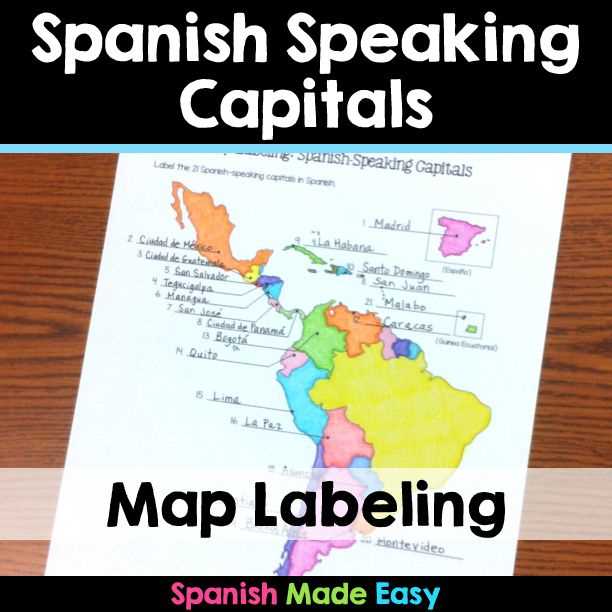 map labeling spanish speaking capitals answer key