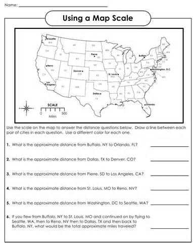 maps and scale drawings worksheet answers key
