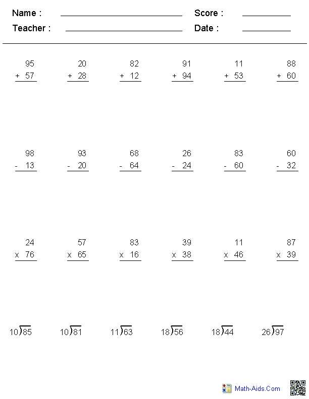math aids.com factors worksheets answer key