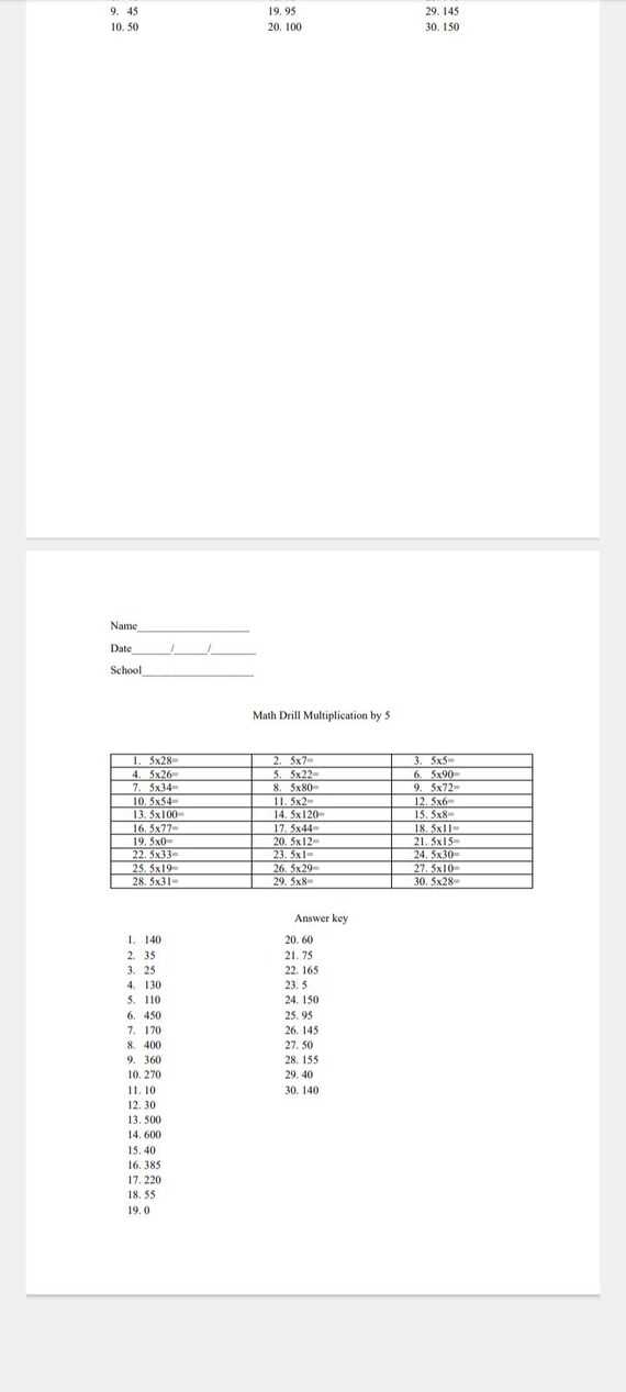 math drills.com answers key