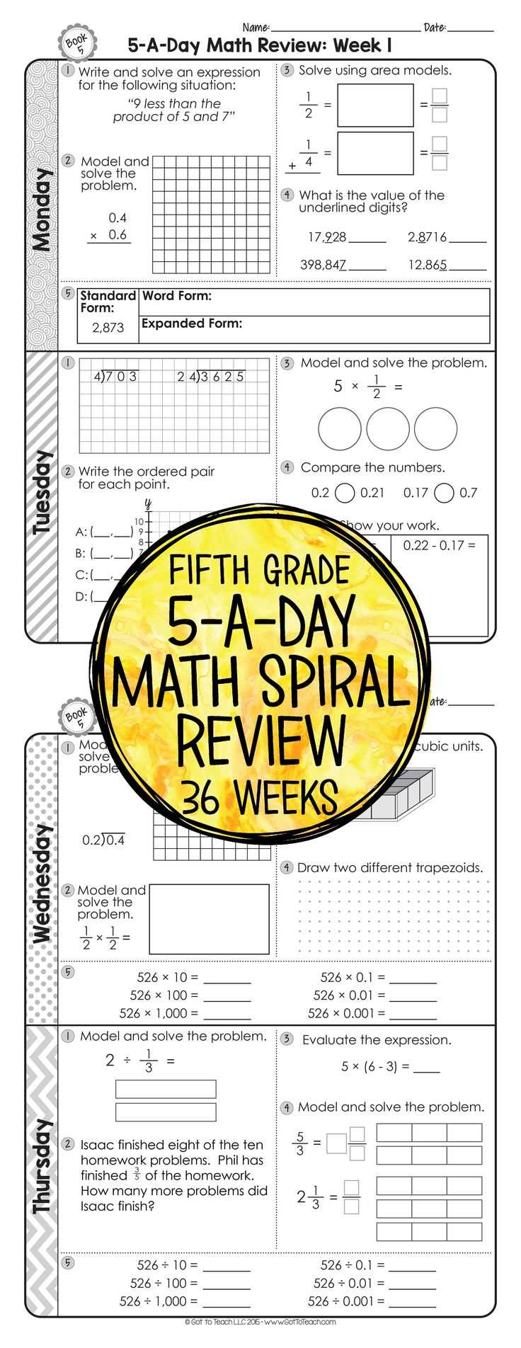 math week 5 answer key