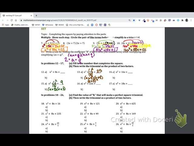 mathematics vision project secondary math 3 answer key