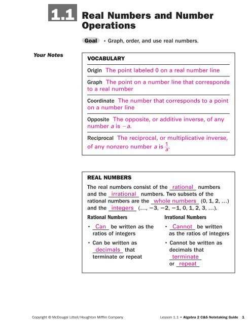 mcdougal littell algebra 1 answer key