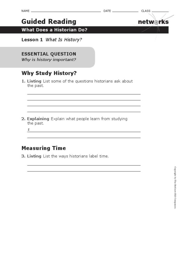 mcgraw hill guided reading activity answer key