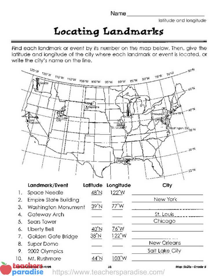 map skills for today grade 5 answer key