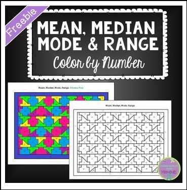 mean median mode and range worksheets answer key