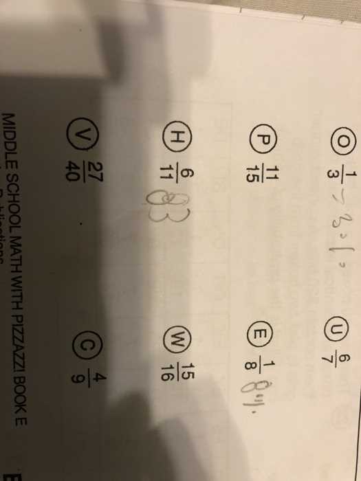 middle school math with pizzazz book e answer key e 69
