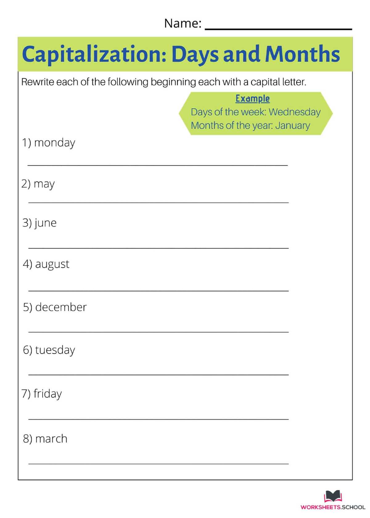 capitalization worksheet 2 with pirates answer key