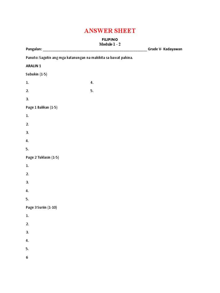 module 1 grade 5 answer key