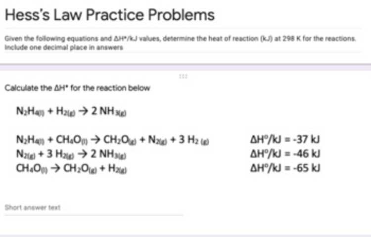 more practice problems using hesss law answer key