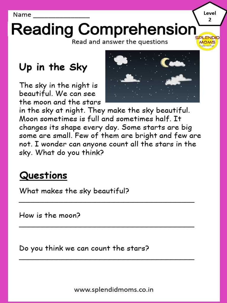 more reading comprehension level 2 answer key