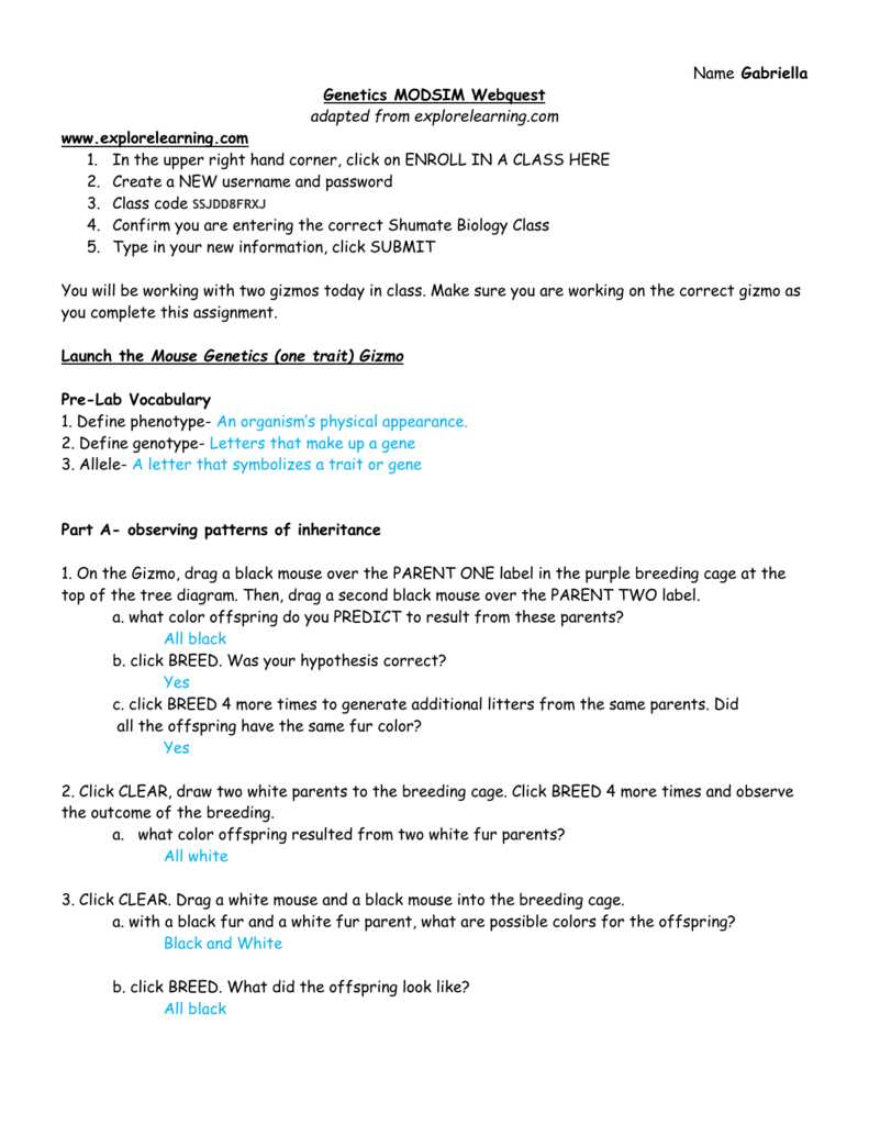 mouse genetics gizmos answer key mouse genetics gizmos answer key