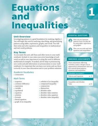 springboard mathematics course 1 unit 5 answer key