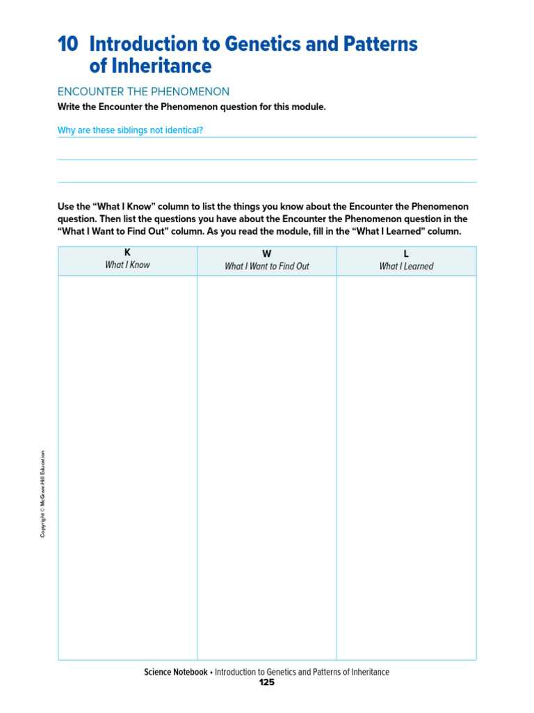 mendelian genetics and inheritance patterns answer key