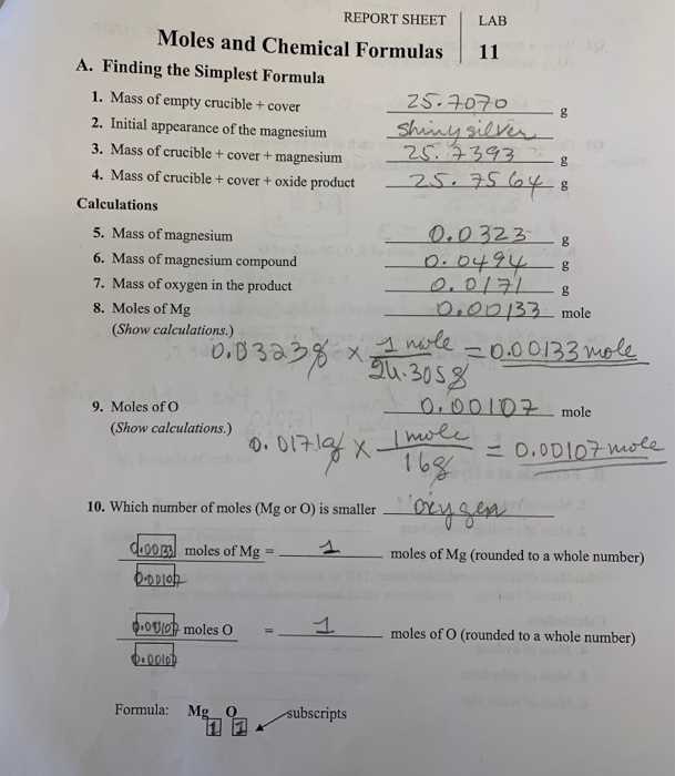 study guide moles answer key