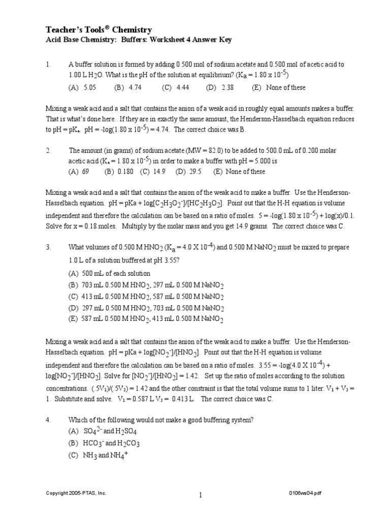 buffers in household products ap chemsitry review questions answer key