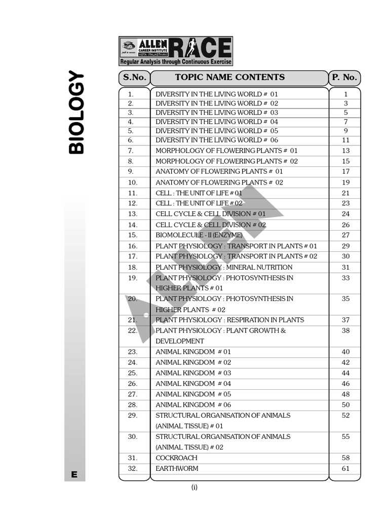 allen biology race answer key