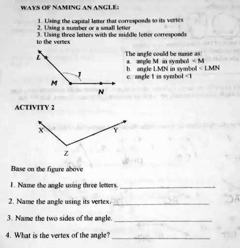 name the vertex and sides of each angle answer key