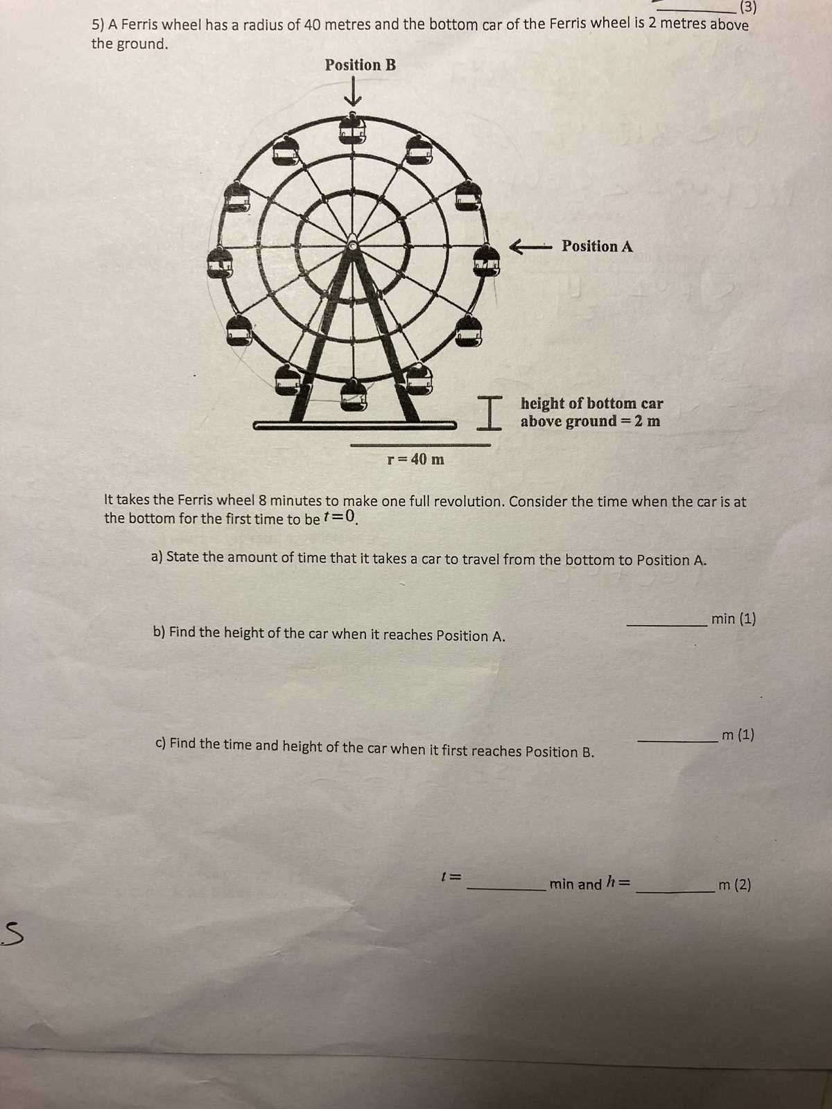 ferris wheel order of operations answer key