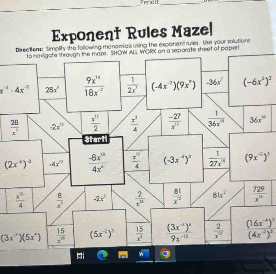 algebra exponent assighment answer key