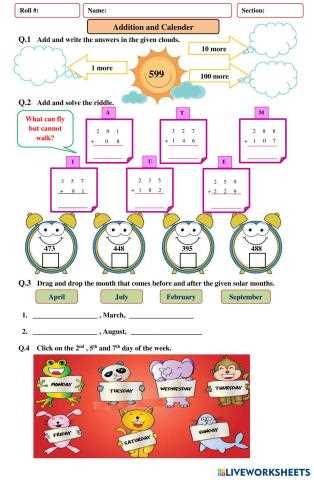 live worksheets & answer key