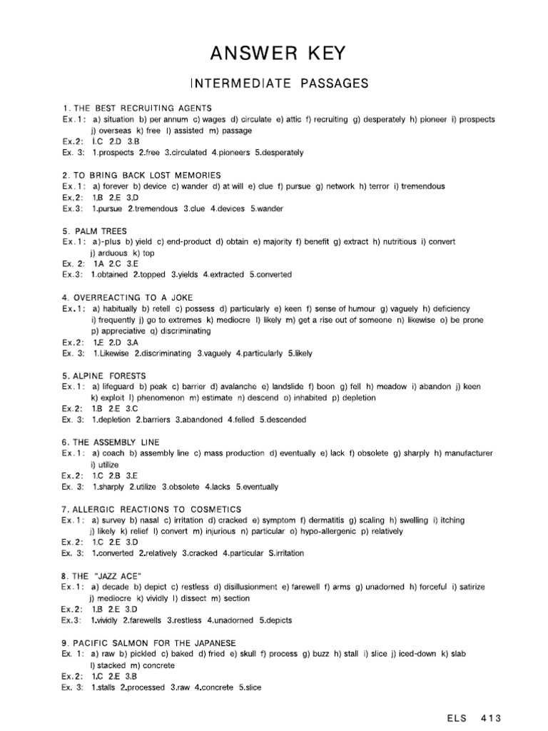 excerpt from a la carte answer key