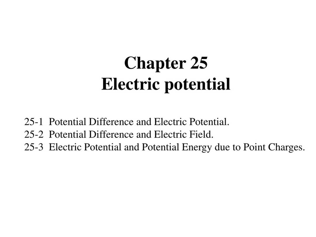 electric potential difference answer key