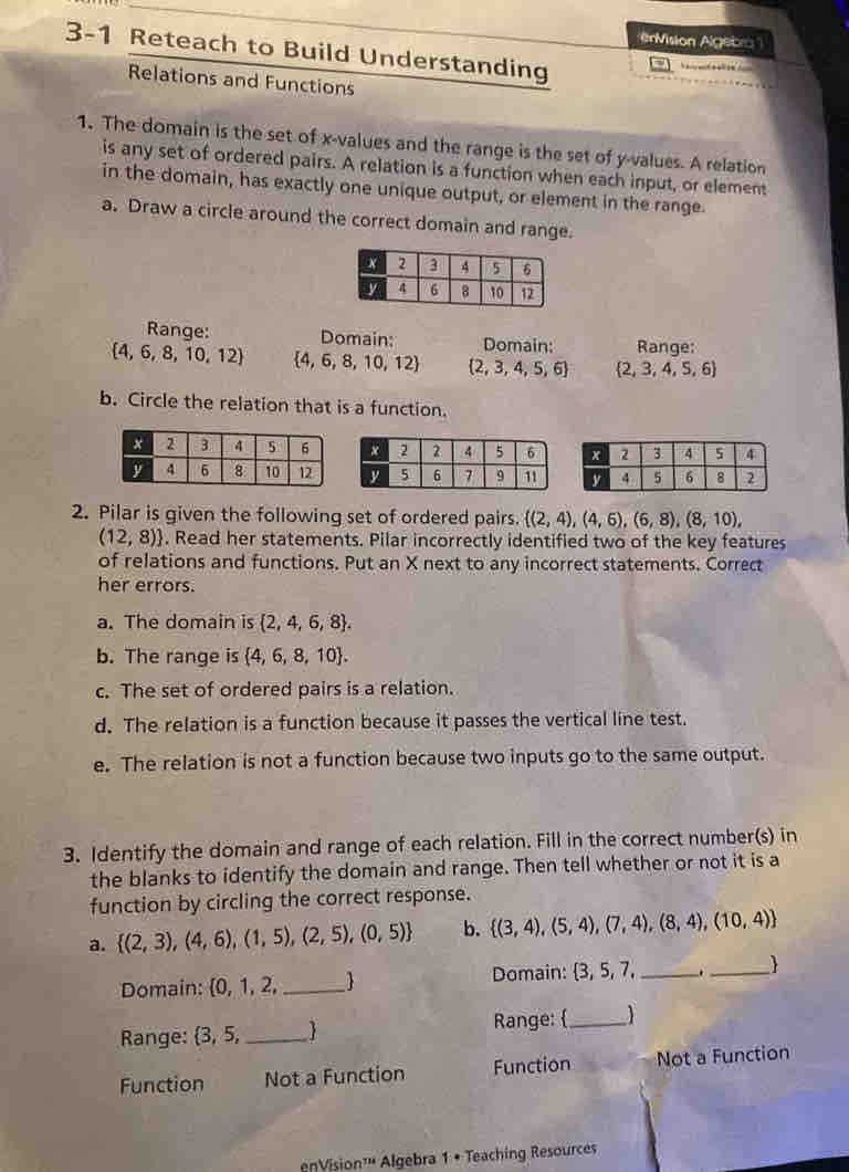 lesson 3.2 reteach answer key