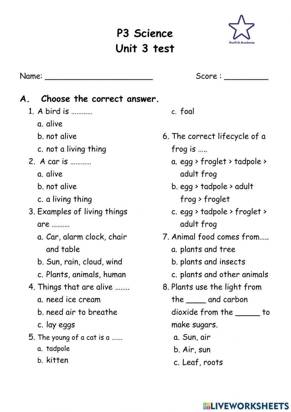 pearson interactive science grade 3 answer key