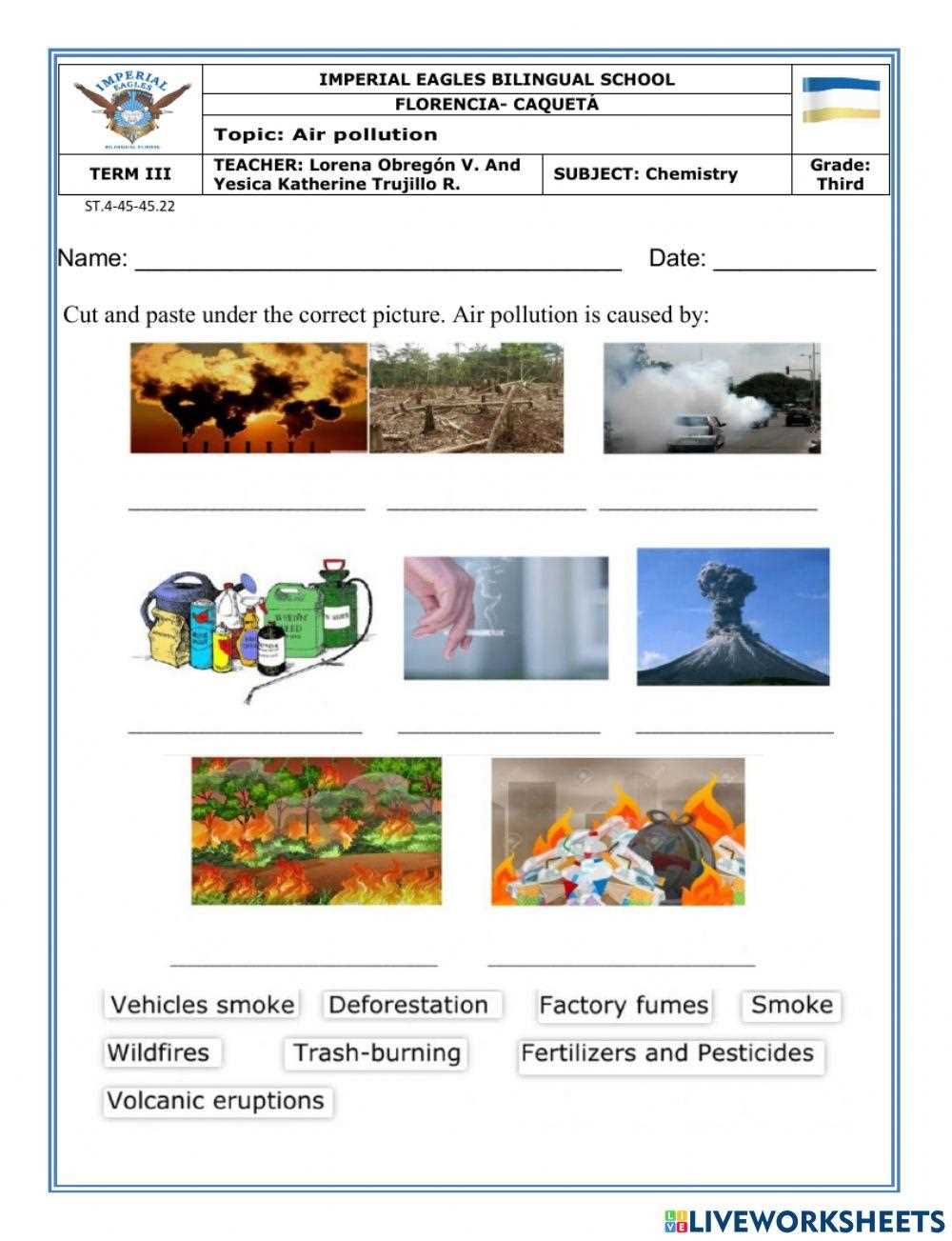 air pollution worksheet high school true or false answer key